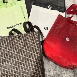 lululemon athletica Red and Black Patterned Tote